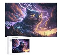 Adults 1000 PCS Jigsaw Puzzle Thundering Cat Storms Jigsaw for Adults Brain Teaser Game Precision Cutting Unique Gifts for Birthday And Christmas 1000 PCS