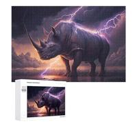 Adults 1000 PCS Jigsaw Puzzle Thundering Rhino Stormscape -3 Jigsaw for Adults Brain Teaser Game Precision Cutting Unique Gifts for Birthday And Christmas 1000 PCS