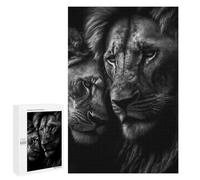 Adults 1000 PCS Jigsaw Puzzle Two Cuddling Lions Jigsaw Puzzle Brain Teaser Game But Fun And Humorous for Is Ideal As A Gift 1000 PCS