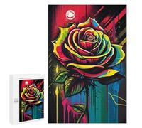 Adults 1000 PCS Jigsaw Puzzle Vibrant Rainbow Rose Artwork Adult Jigsaw Puzzle Brain Teaser Game Enhance Memory Birthday And Unique Gifts 1000 PCS