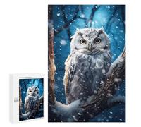 Adults 1000 PCS Jigsaw Puzzle White Owl in Snow Jigsaw Puzzle Brain Teaser Game But Fun And Humorous for Is Ideal As A Gift 1000 PCS