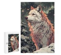 Adults 1000 PCS Jigsaw Puzzle White Wolf in Snowy Forest Jigsaw Puzzle Brain Teaser Game But Fun And Humorous for Is Ideal As A Gift 1000 PCS
