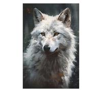 Adults 1000 PCS Jigsaw Puzzle White Wolf Portrait Jigsaw for Adults Relaxing Games Pattern Assembly Unique Gifts for Birthday And Christmas 1000 PCS
