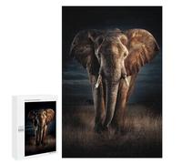 Adults 1000 PCS Puzzle African Elephant in Grassland Puzzles for Teenagers Precision Cutting for Birthday, Chrismas Toy Intellectual Game 1000 PCS