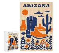 Adults 1000 PCS Puzzle Arizona Desert Cowboy Boot Illustration Adult Jigsaw Puzzles Analysis And Logic Wishlist with Santa Claus Unique Gifts for Birthday And Christmas 1000 PCS
