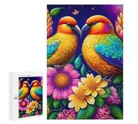 Adults 1000 PCS Puzzle Colorful Birds with Flowers Adult Jigsaw Puzzles Analysis And Logic Wishlist with Santa Claus Unique Gifts for Birthday And Christmas 1000 PCS