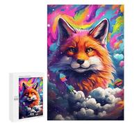 Adults 1000 PCS Puzzle Colorful Fox in Space Puzzles for Teenagers Precision Cutting for Birthday, Chrismas Toy Intellectual Game 1000 PCS
