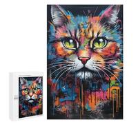 Adults 1000 PCS Puzzle Colorful Graffiti Cat Art-1 Puzzles for Teenagers Precision Cutting for Birthday, Chrismas Toy Intellectual Game 1000 PCS