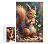 Adults 1000 PCS Puzzle Colorful Squirrel Artwork Adult Jigsaw Puzzles Analysis And Logic Wishlist with Santa Claus Unique Gifts for Birthday And Christmas 1000 PCS