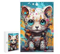 Adults 1000 PCS Puzzle Cyber Cat Robot Art Print Puzzles for Teenagers Precision Cutting for Birthday, Chrismas Toy Intellectual Game 1000 PCS