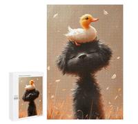 Adults 1000 PCS Puzzle Duck on Dog Head-1 Jigsaw Puzzles for Adults Birthday Present Parent-child Interaction Toy Intellectual Game 1000 PCS