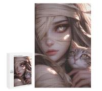 Adults 1000 PCS Puzzle Ethereal Beauty with Feline Companion Puzzles for Teenagers Precision Cutting for Birthday, Chrismas Toy Intellectual Game 1000 PCS