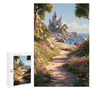 Adults 1000 PCS Puzzle Fantasy Castle by The Sea Jigsaw Puzzles for Adults Birthday Present Parent-child Interaction Toy Intellectual Game 1000 PCS