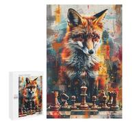Adults 1000 PCS Puzzle Fox Chess Strategy Art Print Jigsaws for Adults Puzzle Improve Memory Challenging To Complete Unique Gifts for Birthday And Christmas 1000 PCS