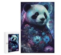 Adults 1000 PCS Puzzle Galactic Panda with Flowers -2 Adult Jigsaw Puzzles Analysis And Logic Wishlist with Santa Claus Unique Gifts for Birthday And Christmas 1000 PCS