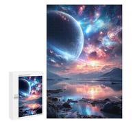 Adults 1000 PCS Puzzle Galactic Reflections Celestial Landscape Jigsaw Puzzles for Adults Birthday Present Parent-child Interaction Toy Intellectual Game 1000 PCS