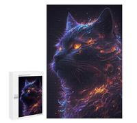 Adults 1000 PCS Puzzle Galaxy Cat on Fire Adult Jigsaw Puzzles Analysis And Logic Wishlist with Santa Claus Unique Gifts for Birthday And Christmas 1000 PCS