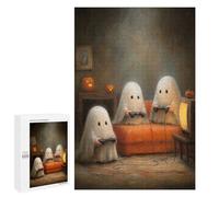 Adults 1000 PCS Puzzle Ghosts Playing Video Games Puzzles for Teenagers Precision Cutting for Birthday, Chrismas Toy Intellectual Game 1000 PCS