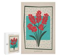 Adults 1000 PCS Puzzle Gladiolus Flower Mid Century Adult Jigsaw Puzzles Analysis And Logic Wishlist with Santa Claus Unique Gifts for Birthday And Christmas 1000 PCS