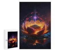 Adults 1000 PCS Puzzle Glowing Lotus Fantasy Artwork Adult Jigsaw Puzzles Analysis And Logic Wishlist with Santa Claus Unique Gifts for Birthday And Christmas 1000 PCS