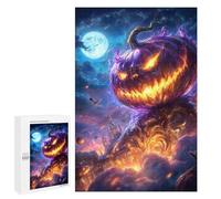 Adults 1000 PCS Puzzle Halloween Pumpkin Horror Scene Puzzles for Teenagers Precision Cutting for Birthday, Chrismas Toy Intellectual Game 1000 PCS