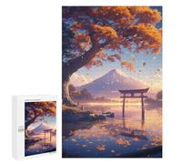 Adults 1000 PCS Puzzle Japanese Autumn Landscape with Torii Gate Puzzles for Teenagers Precision Cutting for Birthday, Chrismas Toy Intellectual Game 1000 PCS