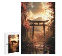 Adults 1000 PCS Puzzle Japanese Torii Gate with Falling Leaves Adult Jigsaw Puzzles Difficult Challenge Wishlist with Santa Claus Unique Birthday And Gifts 1000 PCS