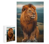 Adults 1000 PCS Puzzle King of The Jungle Lion Adult Jigsaw Puzzles Difficult Challenge Wishlist with Santa Claus Unique Birthday And Gifts 1000 PCS