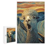 Adults 1000 PCS Puzzle Llama Art Print, Scream Style-1 Jigsaws for Adults Puzzle Improve Memory Challenging To Complete Unique Gifts for Birthday And Christmas 1000 PCS