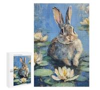 Adults 1000 PCS Puzzle Lovely Bunny in Pond Adult Jigsaw Puzzles Difficult Challenge Wishlist with Santa Claus Unique Birthday And Gifts 1000 PCS