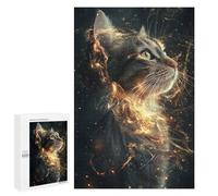 Adults 1000 PCS Puzzle Magical Fire Cat Artwork Jigsaws for Adults Puzzle Improve Memory Challenging To Complete Unique Gifts for Birthday And Christmas 1000 PCS