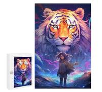 Adults 1000 PCS Puzzle Magical Tiger Encounter Adult Jigsaw Puzzles Analysis And Logic Wishlist with Santa Claus Unique Gifts for Birthday And Christmas 1000 PCS