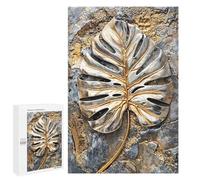 Adults 1000 PCS Puzzle Metallic Monstera Leaf Adult Jigsaw Puzzles Analysis And Logic Wishlist with Santa Claus Unique Gifts for Birthday And Christmas 1000 PCS