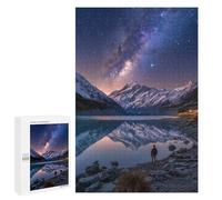 Adults 1000 PCS Puzzle Milky Way Reflections in Lake Jigsaw Puzzles for Adults Birthday Present Parent-child Interaction Toy Intellectual Game 1000 PCS