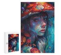 Adults 1000 PCS Puzzle Mystical Mushroom Fantasy Art Jigsaw Puzzles for Adults Birthday Present Parent-child Interaction Toy Intellectual Game 1000 PCS