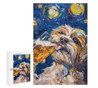 Adults 1000 PCS Puzzle Painted Pooch in Starry Night Adult Jigsaw Puzzles Difficult Challenge Wishlist with Santa Claus Unique Birthday And Gifts 1000 PCS