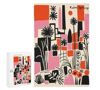 Adults 1000 PCS Puzzle Palm Springs Abstract Landscape Art Adult Jigsaw Puzzles Analysis And Logic Wishlist with Santa Claus Unique Gifts for Birthday And Christmas 1000 PCS