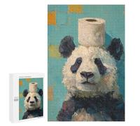 Adults 1000 PCS Puzzle Panda with Toilet Paper on Head-1 Jigsaws for Adults Puzzle Improve Memory Challenging To Complete Unique Gifts for Birthday And Christmas 1000 PCS
