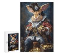 Adults 1000 PCS Puzzle Pirate Bunny Treasure Chest-2 Jigsaws for Adults Puzzle Improve Memory Challenging To Complete Unique Gifts for Birthday And Christmas 1000 PCS