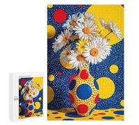 Adults 1000 PCS Puzzle Pop Art Daisy Bouquet Vase Jigsaw Puzzles for Adults Birthday Present Parent-child Interaction Toy Intellectual Game 1000 PCS
