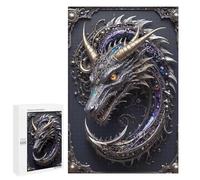 Adults 1000 PCS Puzzle Royal Silver Cyber Dragon Adult Jigsaw Puzzles Analysis And Logic Wishlist with Santa Claus Unique Gifts for Birthday And Christmas 1000 PCS