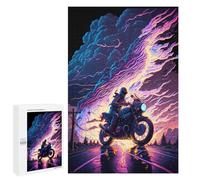 Adults 1000 PCS Puzzle Thunderstorm Motorcycle Ride Adult Jigsaw Puzzles Analysis And Logic Wishlist with Santa Claus Unique Gifts for Birthday And Christmas 1000 PCS