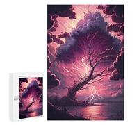 Adults 1000 PCS Puzzle Thunderstorm Tree Lightning Adult Jigsaw Puzzles Analysis And Logic Wishlist with Santa Claus Unique Gifts for Birthday And Christmas 1000 PCS