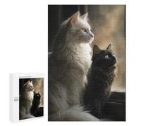 Adults 1000 PCS Puzzle Whispering Cats A Cozy Pair Jigsaw Puzzles for Adults Birthday Present Parent-child Interaction Toy Intellectual Game 1000 PCS