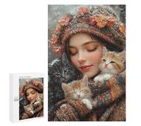 Adults 1000 PCS Puzzle Winter Cats Warmth Scene Jigsaws for Adults Puzzle Improve Memory Challenging To Complete Unique Gifts for Birthday And Christmas 1000 PCS