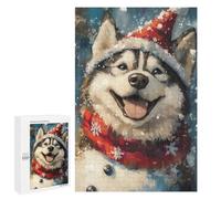 Adults 1000 PCS Puzzle Winter Husky Fun Jigsaws for Adults Puzzle Improve Memory Challenging To Complete Unique Gifts for Birthday And Christmas 1000 PCS