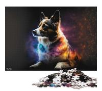 Adults 1000 Piece Cute Dog in Space Jigsaw Puzzle for Adults Woodenboard Puzzles Fun Puzzles Games Birthday Present 1000pcs (75x50cm)