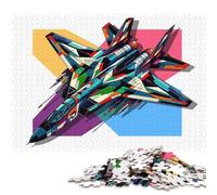 Adults 1000 Piece Grumman F14 Tomcat Wpap Jigsaw Puzzle for Adults Woodenboard Puzzles Fun Puzzles Games Birthday Present 1000pcs (75x50cm)