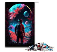 Adults 1000 Piece Jigsaw Astronaut in Outer Space Family Fun Puzzle with Matching Poster And Trivia Sheet 75x50cm