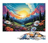 Adults 1000 Piece Jigsaw Colorful Tatra_Mountains Family Fun Puzzle with Matching Poster And Trivia Sheet 1000pcs(75x50cm)
